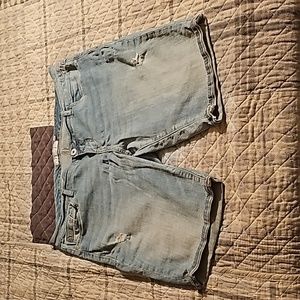 torrid Light Wash Distressed Jean Shorts
